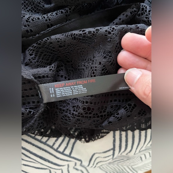 ANTHROPOLOGIE Black Lace Buttondown, Size XL - Picture 8 of 9